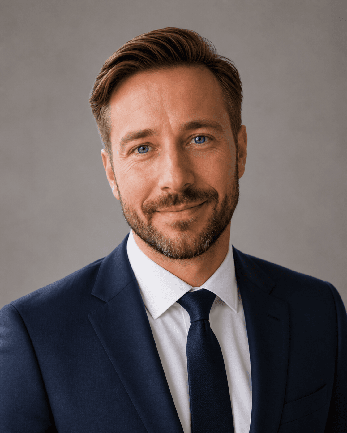 Synthetische Beispielperson im klassischen Business-Stil