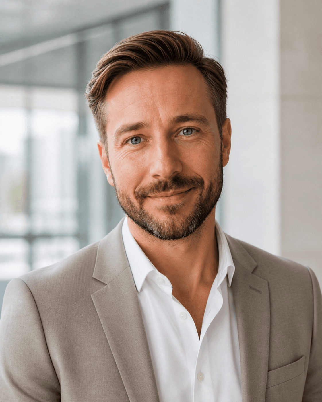 Synthetische Beispielperson im modernen Business-Stil